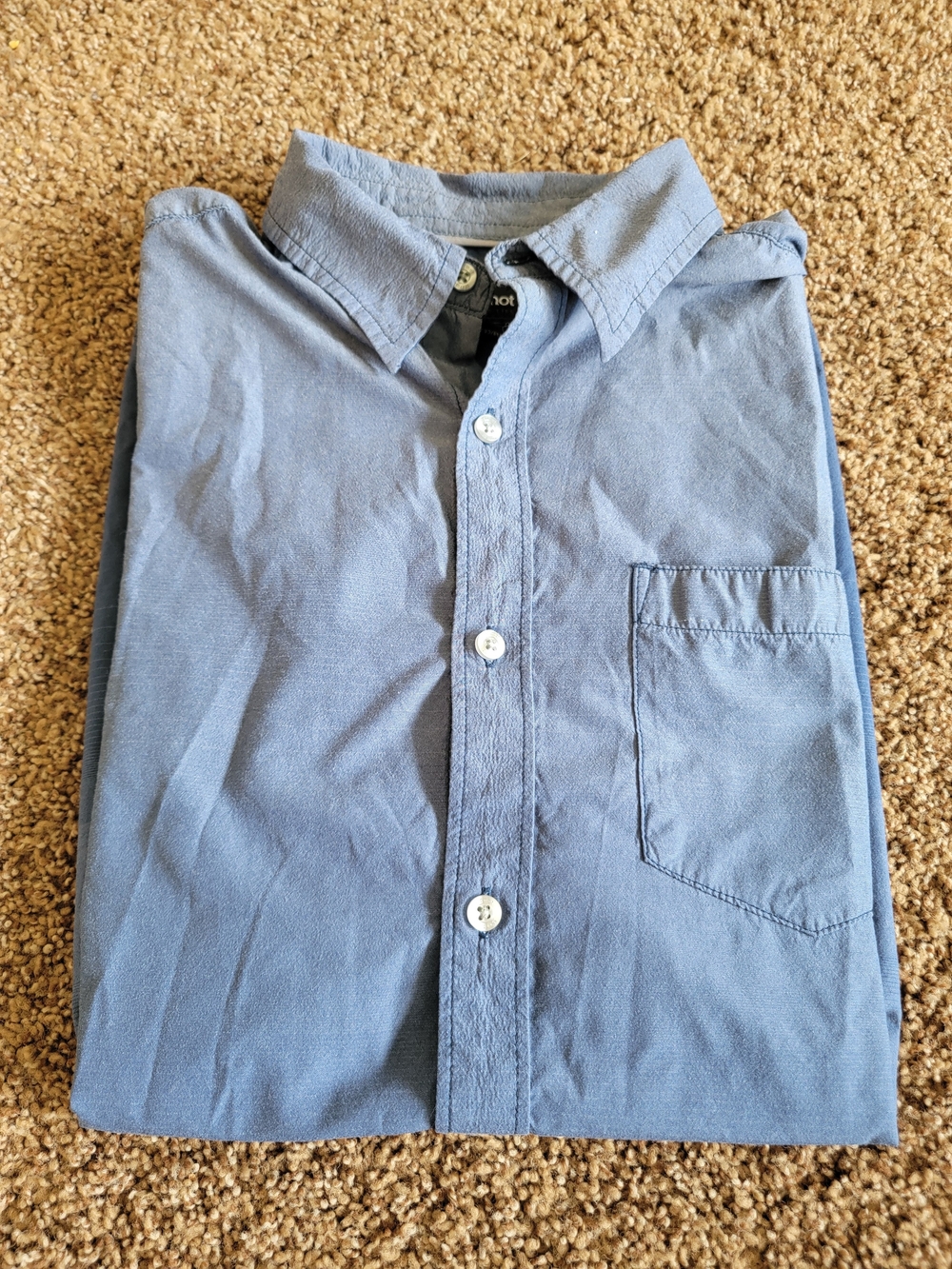 Marmot Men's Casual Button-Down Shirt in Different Shades Of Blue-Medium